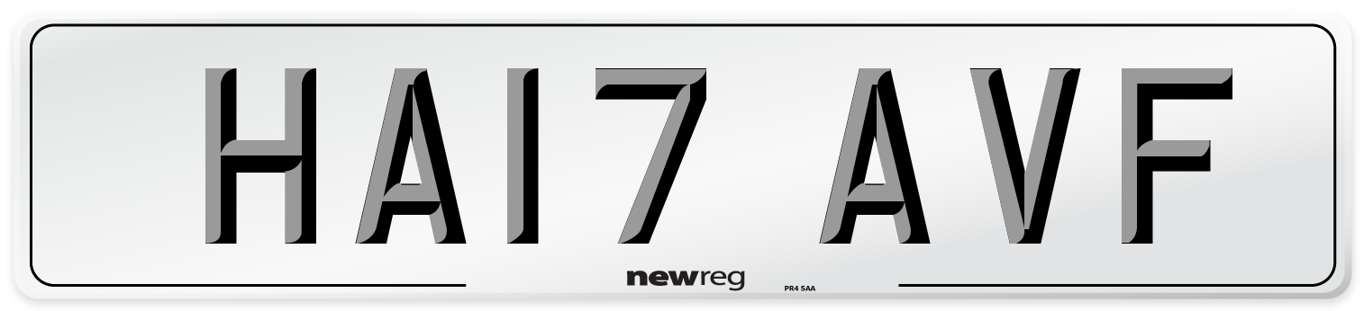 HA17 AVF Number Plate from New Reg